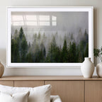 Forest Wall Art Canvas Print | Foggy Forest Wall Art | Pine Wood Forest Print