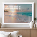 Beach Wall Art, Stunning Ocean Sunset Canvas Print with Coastal Design for Relaxing Home Decor