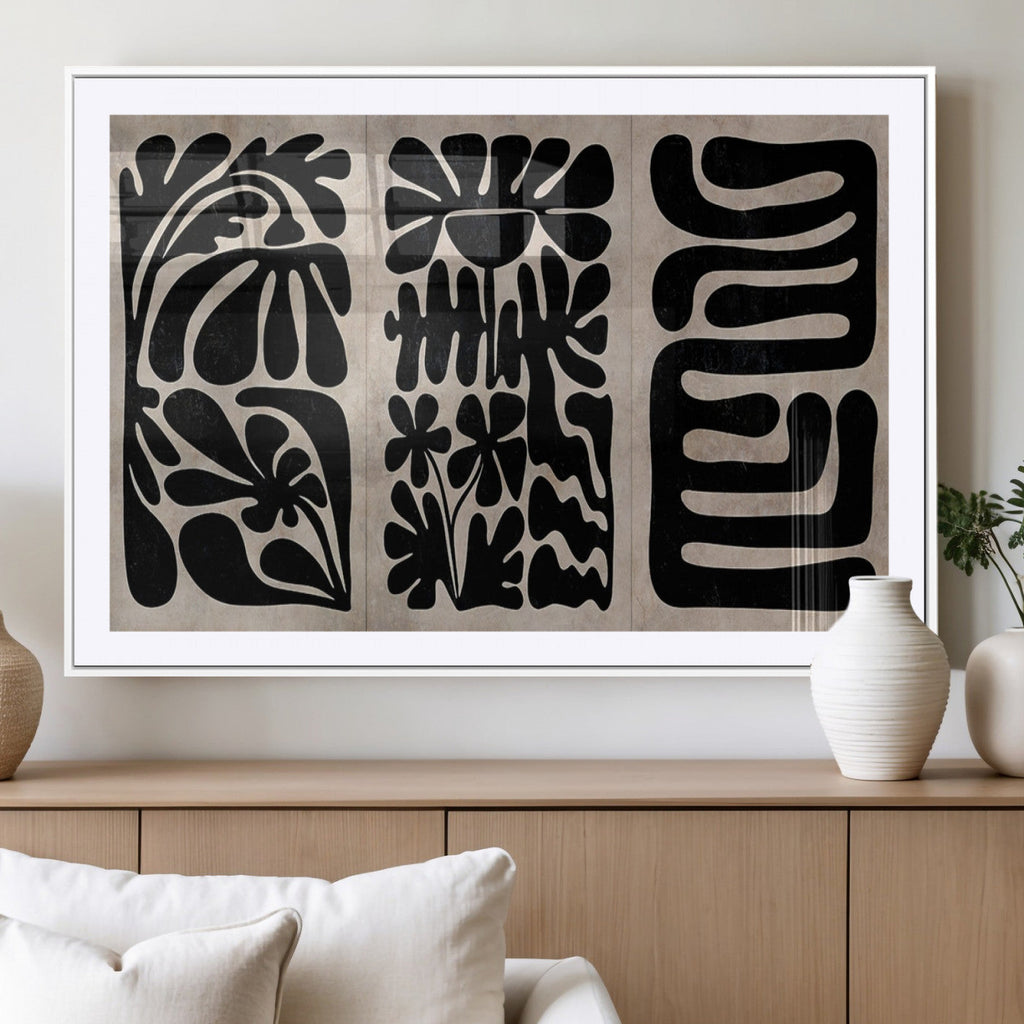 Canvas Print Wall Art Abstract Art Boho, Framed Boho Art