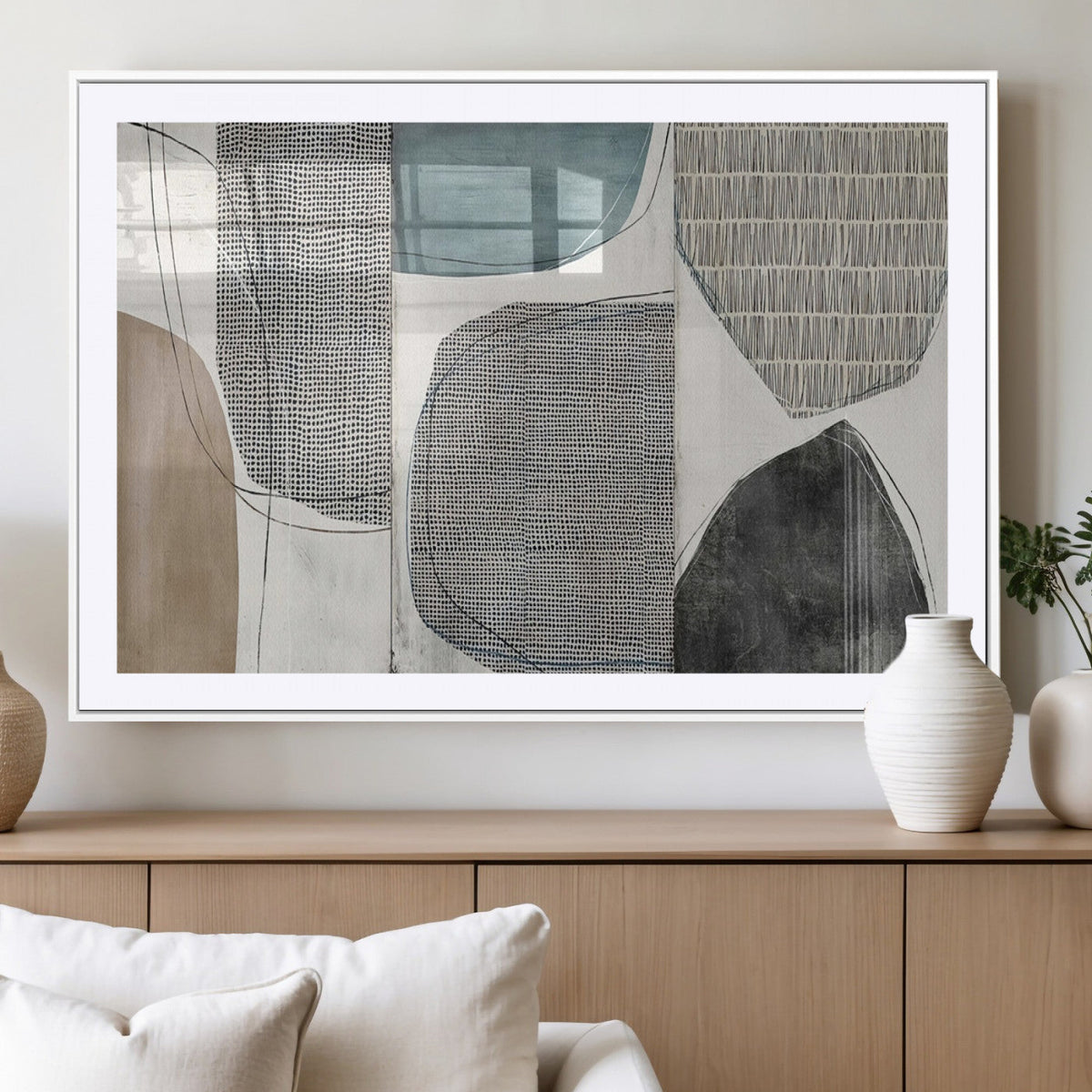 Canvas Print Wall Art Abstract Art Boho, Framed Boho Decor