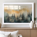 Abstract Forest Print | Mountain Wall Art | Autumn Landscape Canvas Print