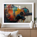 Abstract Guitar Wall Art Canvas | Vibrant Music-Inspired Art for Living Room or Studio