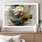 Lotus Flower Watercolor Canvas Print | A Symbol of Serenity and Growth in Soft Watercolors