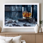 Whiskey Ice Wall Art Canvas Print