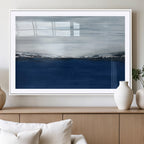 Navy Blue Abstract Wall Art Canvas Print