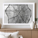 Rustic Tree Ring Wall Art Canvas Print, Framed and Ready to Hang