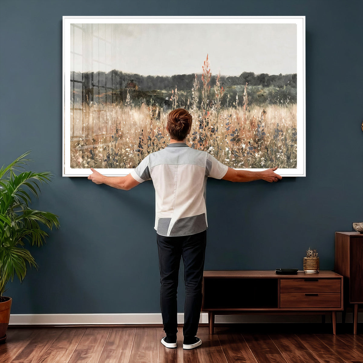 Rustic Field Landscape Wall Art Print, Giclee Canvas Wall Art