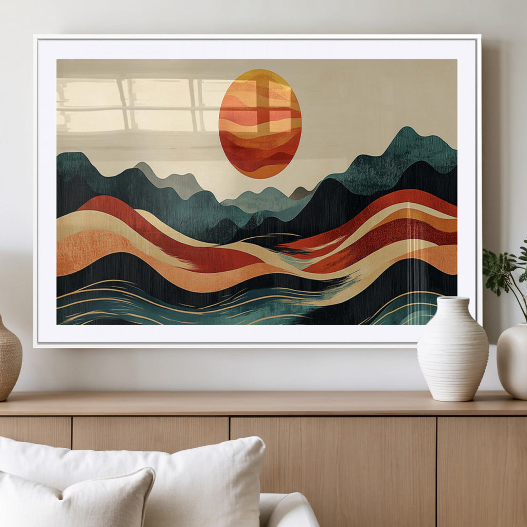 Mountain Triptych Wall Art Canvas Print | Western Boho Pine Tree Nature Print