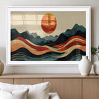 Mountain Triptych Wall Art Canvas Print | Western Boho Pine Tree Nature Print
