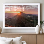 Mountain Sunrise Wall Art | Framed Alpine Ridge Canvas