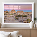 Vibrant Sunset Sky Wall Art Canvas Print, Framed Joshua Tree Desert Artwork