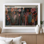 Modern Japanese Wall Art Canvas Print, Framed Abstract Mount Fuji Zen Landscape