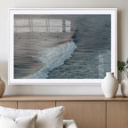 Ocean Waves Wall Art Canvas Print, Framed Coastal Serenity Surf Scene