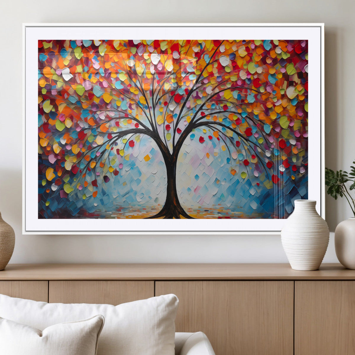 Vibrant Tree of Life Canvas Wall Art | Colorful Abstract Nature
