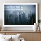 Foggy Pines Misty Forest Wall Art Print