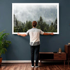Misty Mountain Forest Wall Art Canvas Print