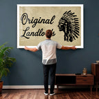 Original Landlords Wall Art Canvas Print, Native American Silhouette Artwork