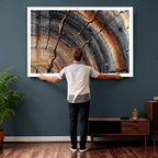 Abstract Tree Ring Wall Art Print, Natural Rustic Wood Grain Canvas
