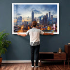 Atlanta Skyline Wall Art Canvas Print, Atlanta Downtown Night Cityscape