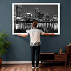 Austin Skyline Wall Art Canvas Print, Austin Downtown Night Cityscape