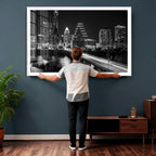 Austin Skyline Wall Art Canvas Print, Austin Downtown Night Cityscape
