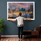 Baltimore Skyline Wall Art Canvas Print, Baltimore Downtown Night Cityscape