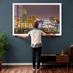 Baltimore Skyline Wall Art Canvas Print, Baltimore Downtown Night Cityscape