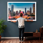 Chicago Wall Art Canvas Print - Chicago City Downtown Night Cityscape
