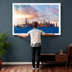 Chicago Wall Art Canvas Print - Chicago City Downtown Night Cityscape