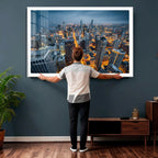 Chicago Wall Art Canvas Print - Chicago City Downtown Night Cityscape