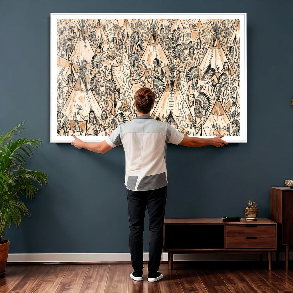 Native American Indian Wall Art Canvas Print