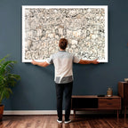 Abstract Bison Wall Art Canvas Print, Abstract Animal Art for Cabin Decor