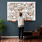 Abstract Longhorn Herd Wall Art Canvas Print