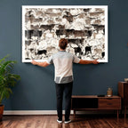 Abstract Texas Longhorn Print, Longhorn Herd Print