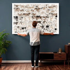 Abstract Texas Cow Canvas Print for Cabin and Western Home Decor