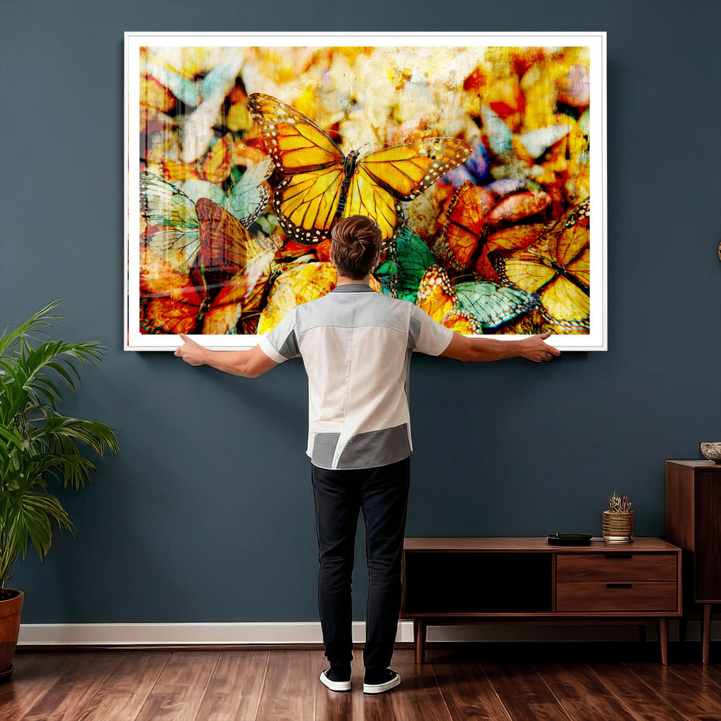 Butterfly Wall Art Canvas Print | Colorful Abstract Nature Artwork