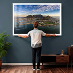 Cape Town Wall Art Canvas Print | Table Mountain Coastal Skyline Panorama