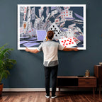 Playing Cards Canvas Wall Art | Casino Game Room Decor