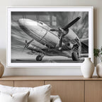 Vintage Airplane on Runway Canvas Print