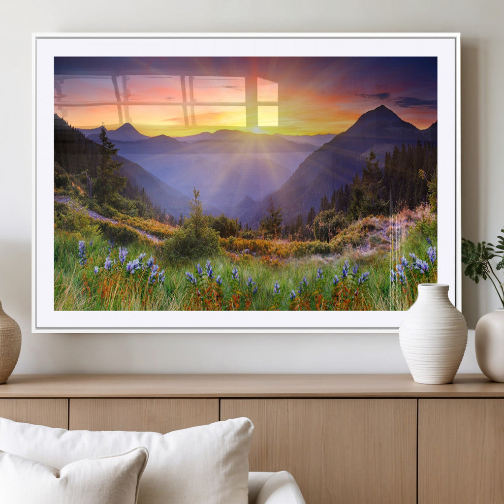 Mountain and Spring Wall Art Canvas Print