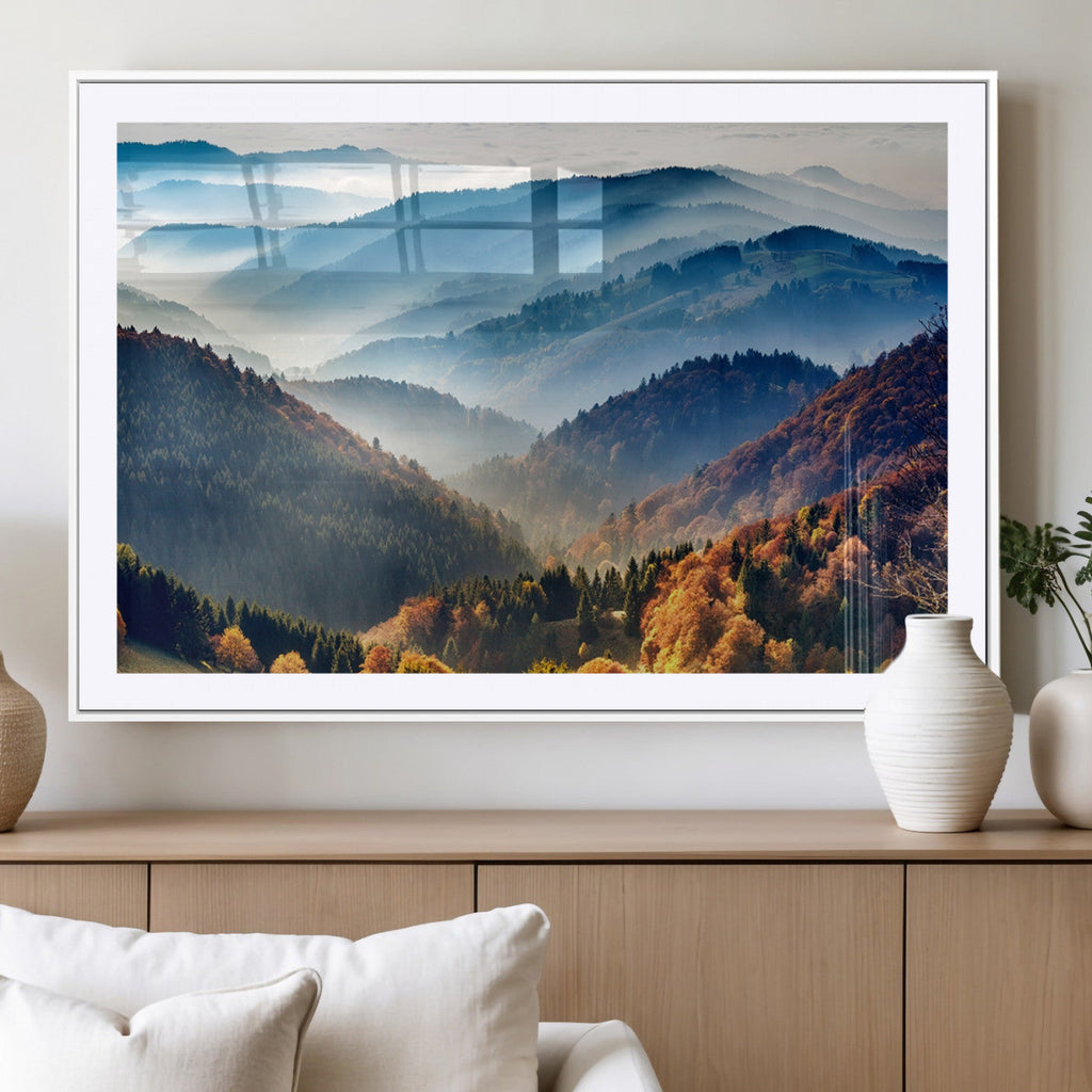 Mountains Forest Autumn Wall Art Canvas Print
