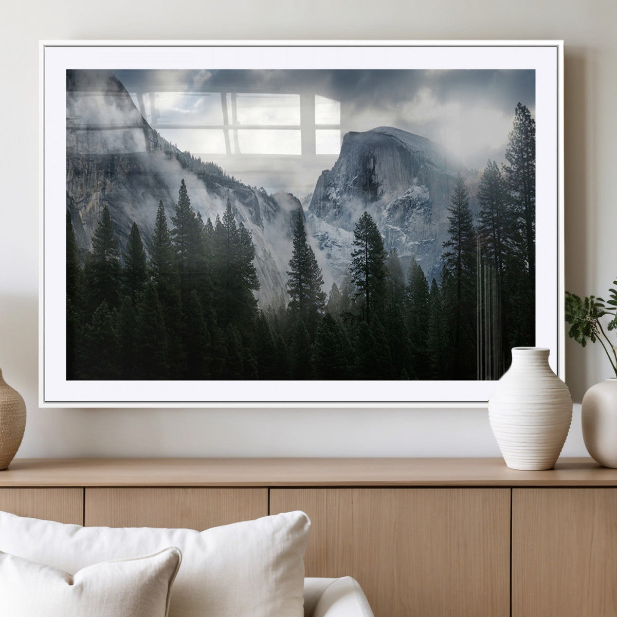 Wall Art Foggy Forest Landscape Canvas Print