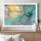 Green Marble Fluid Effect Abstract Canvas Wall Art Print