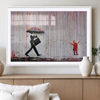 Banksy Wall Art Canvas Print | Framed Graffiti Street Art Picture