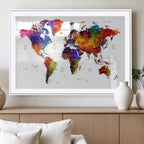 World Map Canvas Print | Detailed Map of the World Wall Art