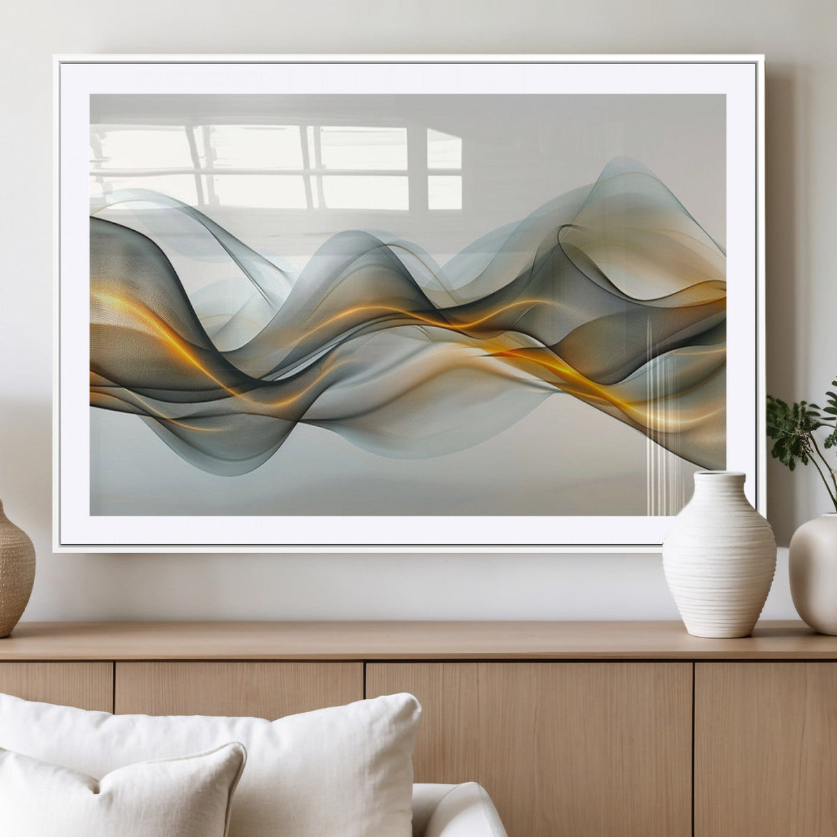 Abstract Wave Canvas Wall Art | Fluid Contemporary Elegance in Motion