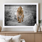 Jaguar Wall Art Canvas Print, Majestic Big Cat in Focused Pursuit