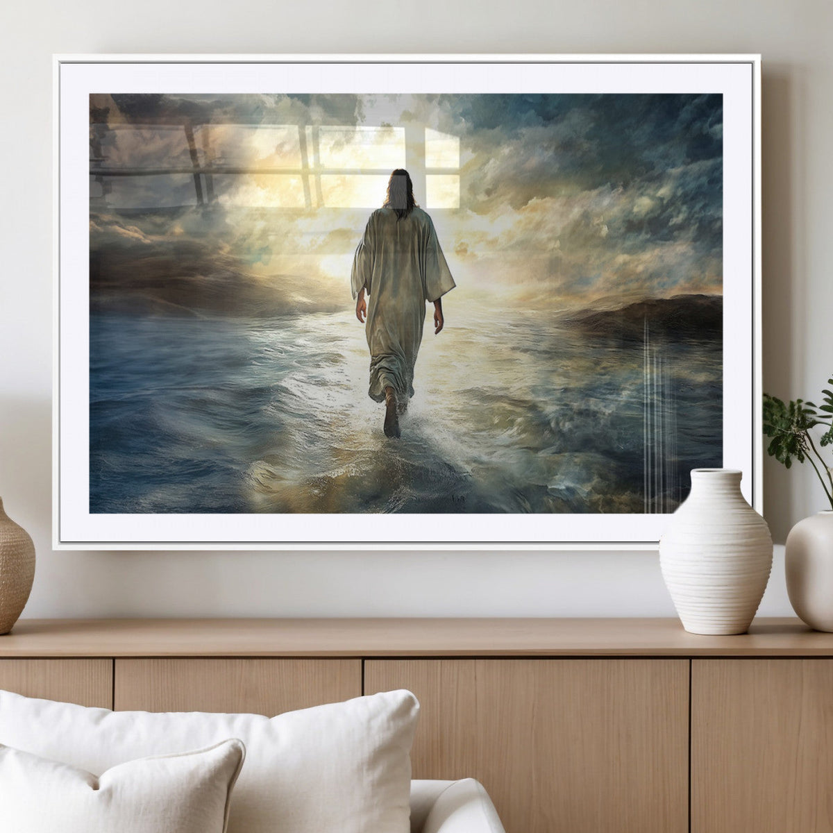 Jesus Walking on Water Wall Art | Canvas Print | Ready to Hang