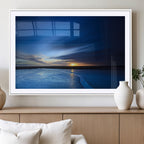 Blue Sunset Ocean Canvas Wall Art Print | Serene Coastal Horizon