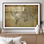 Push Pin World Map Canvas Print | Travel Tracker Wall Art